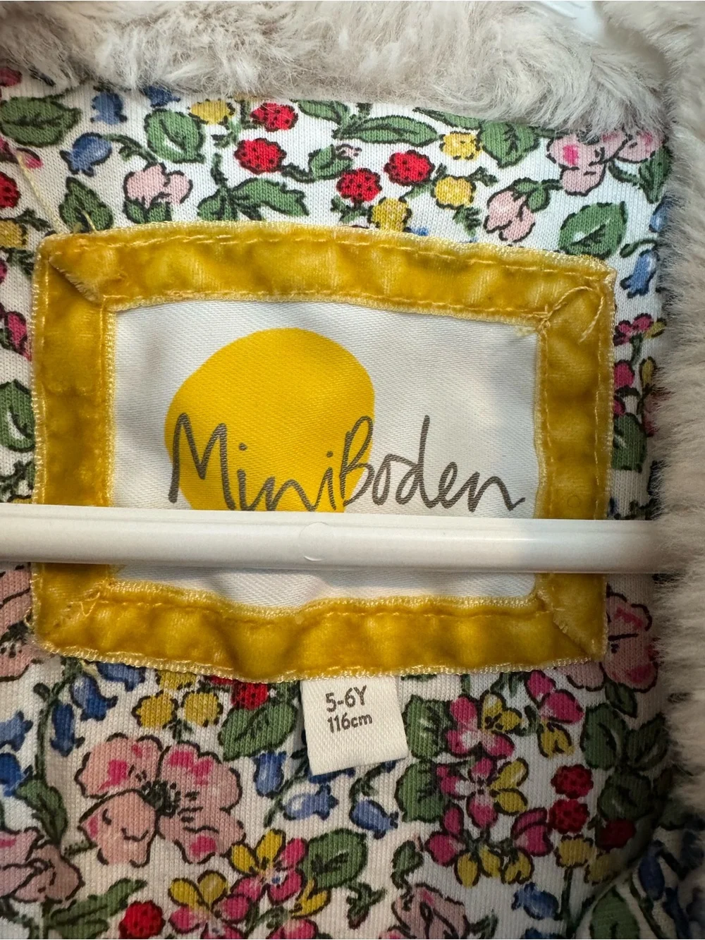Mini Boden Faux Fur Embroidered Vest